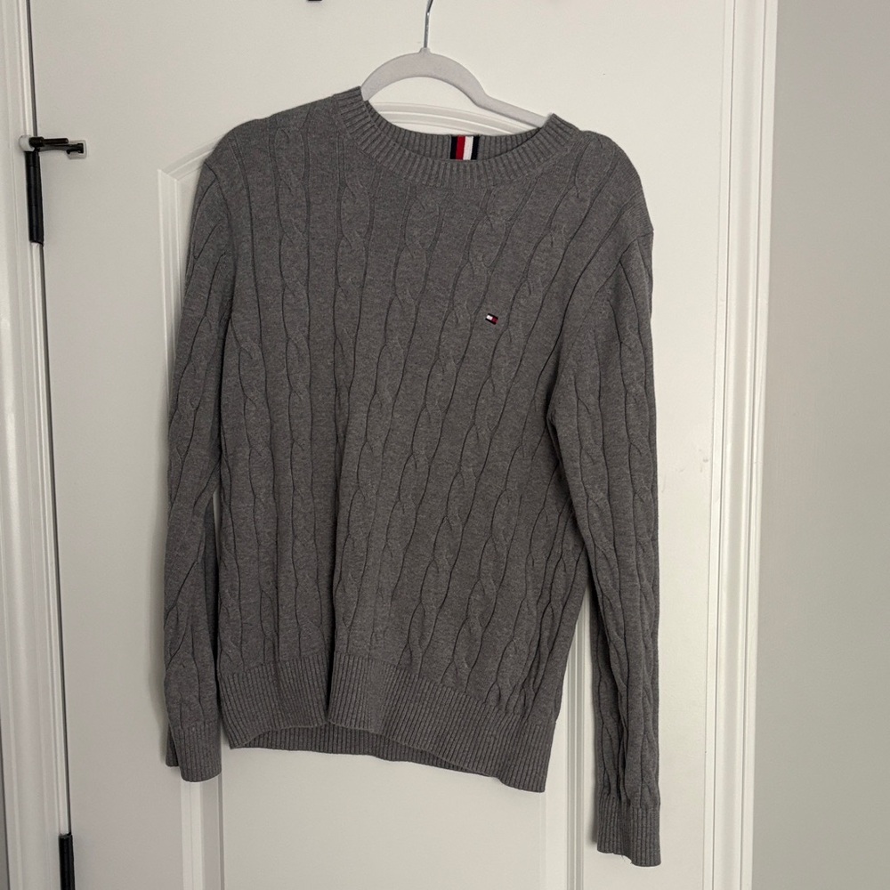 Gray cable knit Tommy Hilfiger sweater
